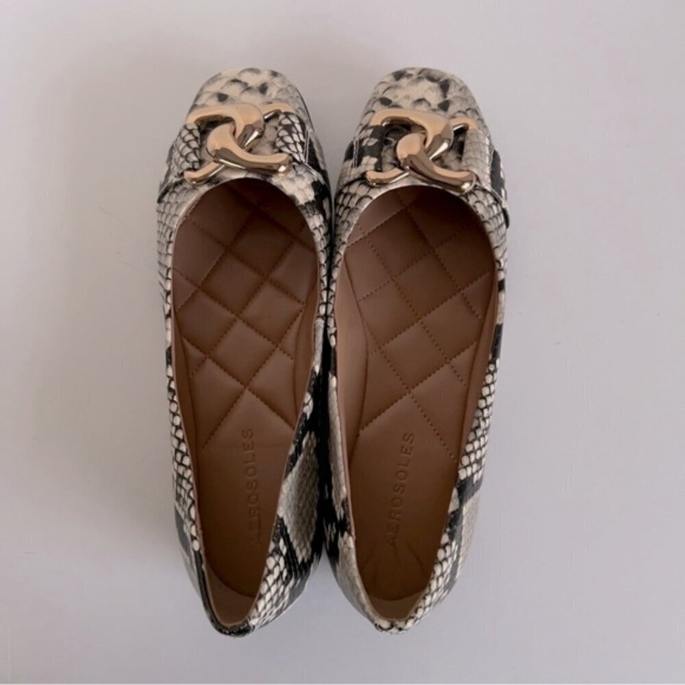 Aerosoles - Snake Pattern Ballet Flat Slip On - Multi Natural Snake. Size: 6 US.
